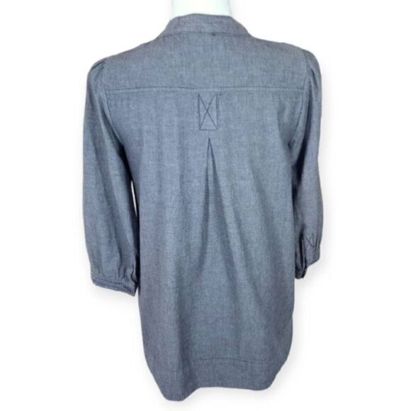 H&M DENIM BLUE BLOUSE SZ.8 EUC. - Picture 3 of 7